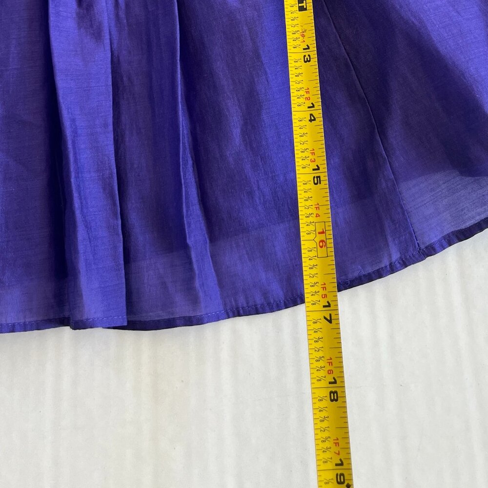 Banana Republic Sz 8 Pleated Purple Camisole Tank‎ Top Lined Back Zip Tencel - Picture 9 of 9